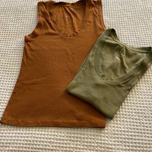 Round scooped cut tank tops…